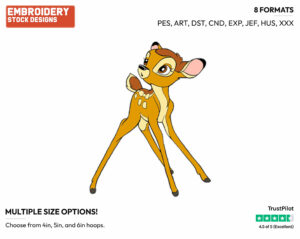 Curious Bambi - Disney's Bambi - Embroidery Design in 3 sizes & 8 formats