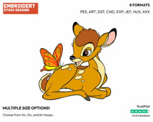 Bambi, Butterfly - Disney's Bambi - Embroidery Design in 3 sizes & 8 formats