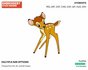 Bambi - Disney's Bambi - Embroidery Design in 3 sizes & 8 formats