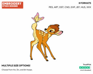 Bambi, Butterfly - Disney's Bambi - Embroidery Design in 3 sizes & 8 formats