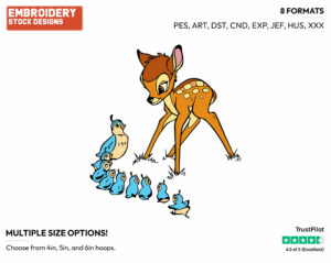 Bambi, Quails - Disney's Bambi - Embroidery Design in 3 sizes & 8 formats