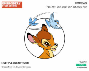 Bambi, Birds - Disney's Bambi - Embroidery Design in 3 sizes & 8 formats