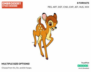 Bambi Running - Disney's Bambi - Embroidery Design in 3 sizes & 8 formats