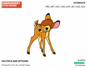 Shy Bambi - Disney's Bambi - Embroidery Design in 3 sizes & 8 formats