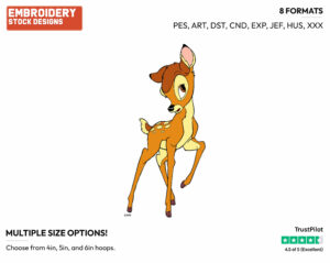 Bambi Listening - Disney's Bambi - Embroidery Design in 3 sizes & 8 formats