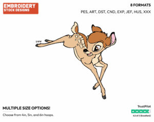 Young Faline - Disney's Bambi - Embroidery Design in 3 sizes & 8 formats