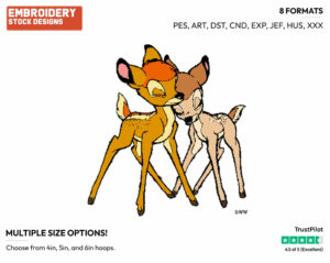 Bambi, Faline - Disney's Bambi - Embroidery Design in 3 sizes & 8 formats