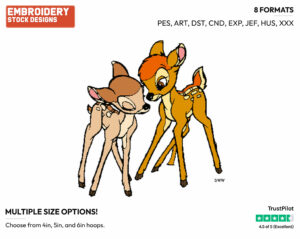Bambi, Faline - Disney's Bambi - Embroidery Design in 3 sizes & 8 formats
