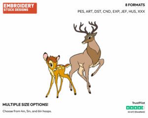 Bambi, Father - Disney's Bambi - Embroidery Design in 3 sizes & 8 formats