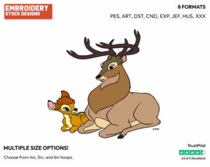 Bambi, Father - Disney's Bambi - Embroidery Design in 3 sizes & 8 formats
