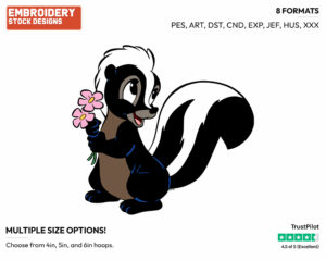 Flower Holding A Bouquet Of Flowers - Disney's Bambi - Embroidery Design in 3 sizes & 8 formats