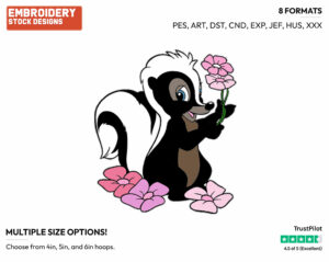 Flower Holding A Flower - Disney's Bambi - Embroidery Design in 3 sizes & 8 formats