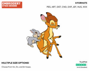 Bambi, Thumper - Disney's Bambi - Embroidery Design in 3 sizes & 8 formats