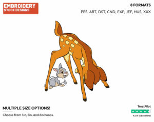 Bambi, Thumper - Disney's Bambi - Embroidery Design in 3 sizes & 8 formats
