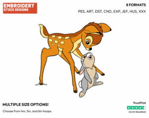 Bambi, Thumper - Disney's Bambi - Embroidery Design in 3 sizes & 8 formats