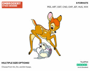 Bambi, Thumper - Disney's Bambi - Embroidery Design in 3 sizes & 8 formats