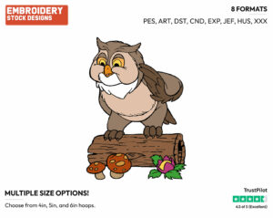 Friend Owl - Disney's Bambi - Embroidery Design in 3 sizes & 8 formats