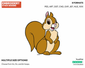Squirrel - Disney's Bambi - Embroidery Design in 3 sizes & 8 formats