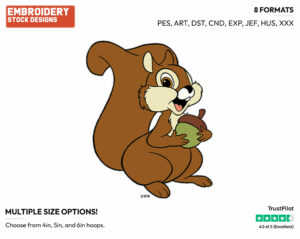 Squirrel - Disney's Bambi - Embroidery Design in 3 sizes & 8 formats