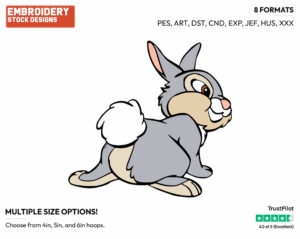 Thumper - Disney's Bambi - Embroidery Design in 3 sizes & 8 formats