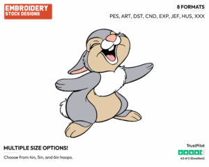 Thumper Laughing - Disney's Bambi - Embroidery Design in 3 sizes & 8 formats