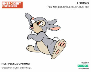 Thumper - Disney's Bambi - Embroidery Design in 3 sizes & 8 formats
