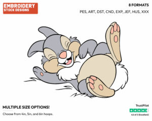 Thumper Laughing - Disney's Bambi - Embroidery Design in 3 sizes & 8 formats