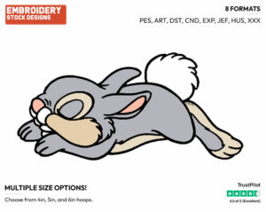 Thumper Sleeping - Disney's Bambi - Embroidery Design in 3 sizes & 8 formats