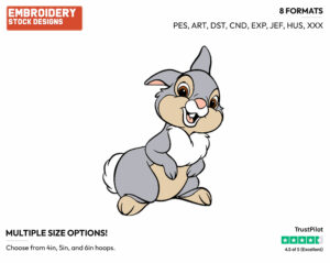Friendly Thumper - Disney's Bambi - Embroidery Design in 3 sizes & 8 formats