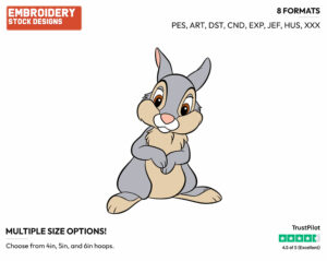 Thumper - Disney's Bambi - Embroidery Design in 3 sizes & 8 formats