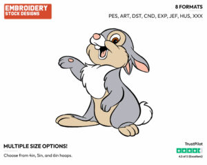 Thumper - Disney's Bambi - Embroidery Design in 3 sizes & 8 formats