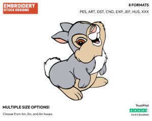 Cute Thumper - Disney's Bambi - Embroidery Design in 3 sizes & 8 formats