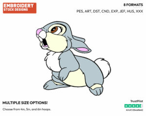 Thumper - Disney's Bambi - Embroidery Design in 3 sizes & 8 formats