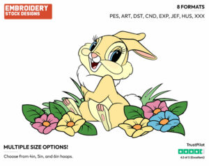 Miss Bunny - Disney's Bambi - Embroidery Design in 3 sizes & 8 formats