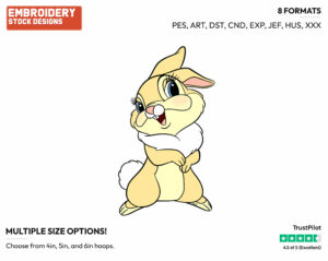 Miss Bunny - Disney's Bambi - Embroidery Design in 3 sizes & 8 formats