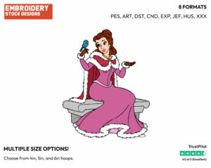 Belle - Disney's Beauty & The Beast - Embroidery Design in 3 sizes & 8 formats