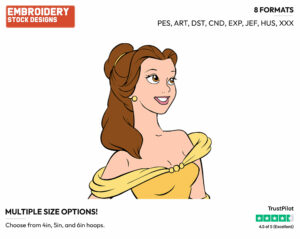 Belle - Disney's Beauty & The Beast - Embroidery Design in 3 sizes & 8 formats