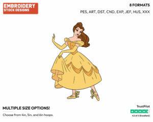 Ballerina Belle - Disney's Beauty & The Beast - Embroidery Design in 3 sizes & 8 formats