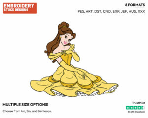 Belle - Disney's Beauty & The Beast - Embroidery Design in 3 sizes & 8 formats