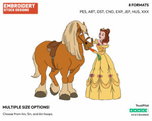 Belle, Philippe - Disney's Beauty & The Beast - Embroidery Design in 3 sizes & 8 formats