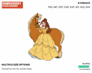 Belle, Philippe - Disney's Beauty & The Beast - Embroidery Design in 3 sizes & 8 formats