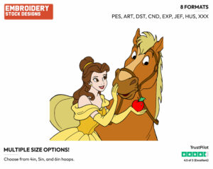 Belle, Philippe - Disney's Beauty & The Beast - Embroidery Design in 3 sizes & 8 formats