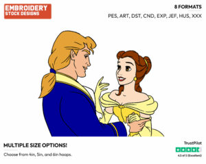 Belle, Prince - Disney's Beauty & The Beast - Embroidery Design in 3 sizes & 8 formats