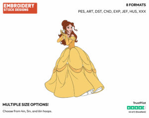 Belle, Chip - Disney's Beauty & The Beast - Embroidery Design in 3 sizes & 8 formats
