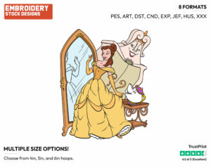 Belle, Wardrobe, Mrs. Potts - Disney's Beauty & The Beast - Embroidery Design in 3 sizes & 8 formats