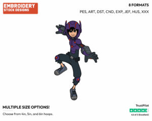 Hiro - Disney's Big Hero 6 - Embroidery Design in 3 sizes & 8 formats