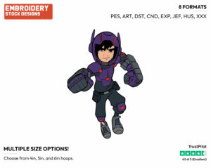 Hiro - Disney's Big Hero 6 - Embroidery Design in 3 sizes & 8 formats