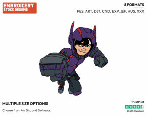 Hiro - Disney's Big Hero 6 - Embroidery Design in 3 sizes & 8 formats