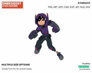 Hiro - Disney's Big Hero 6 - Embroidery Design in 3 sizes & 8 formats