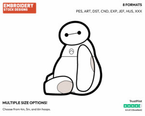 Baymax - Disney's Big Hero 6 - Embroidery Design in 3 sizes & 8 formats